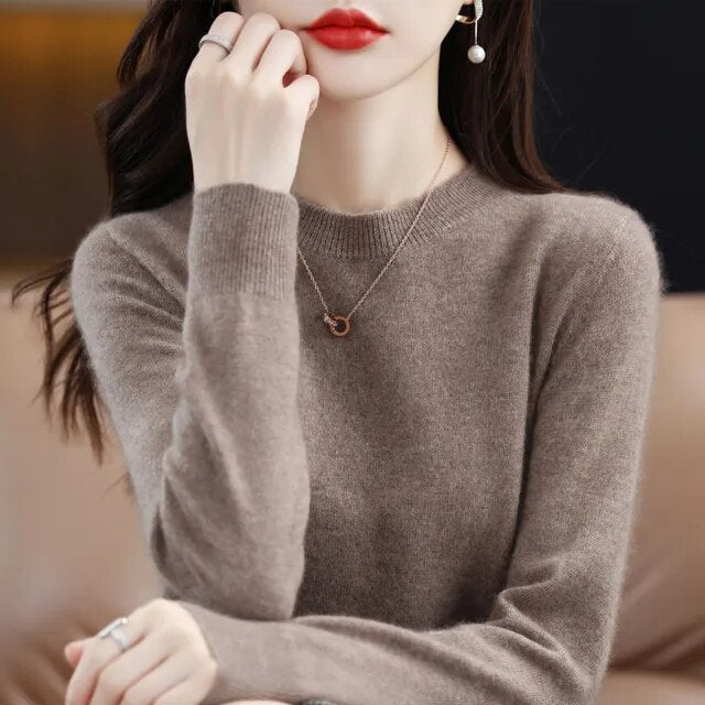 Pure wool and cashmere sweater for women