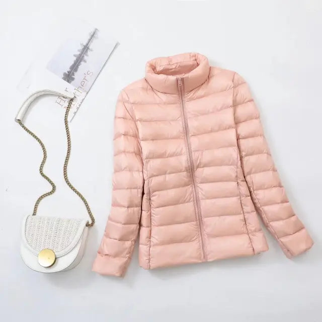 Light and Thin Down Jacket With Stand-up Collar For Women