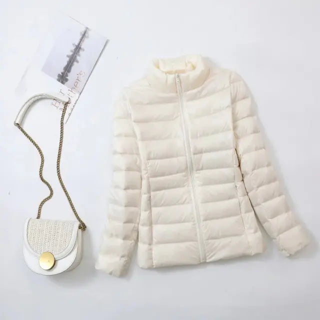 Light and Thin Down Jacket With Stand-up Collar For Women