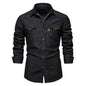 Denim Shirt Men Long Sleeve Quality Casual