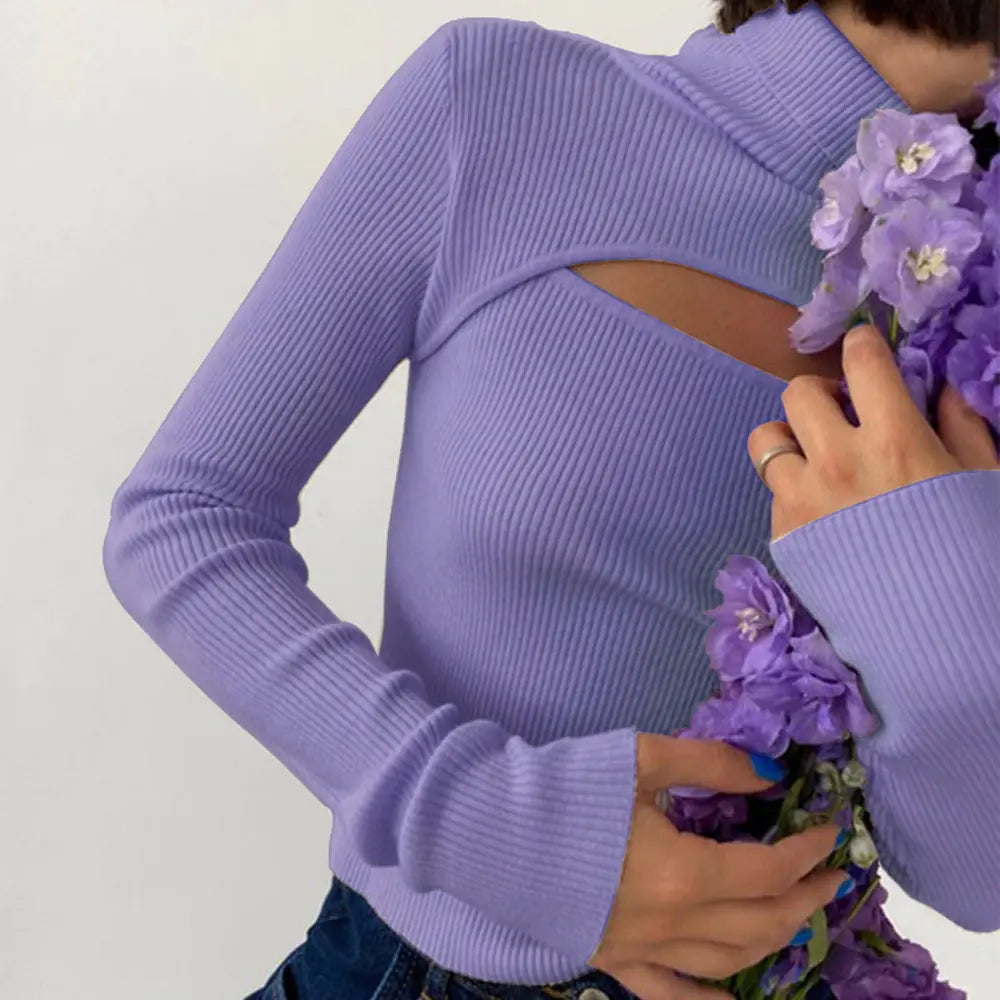 Women's Turtleneck Long Sleeve Vintage Pullover