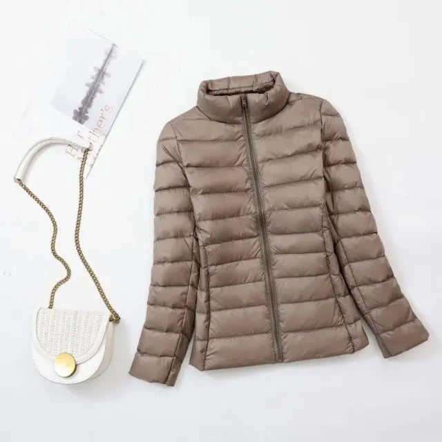 Light and Thin Down Jacket With Stand-up Collar For Women