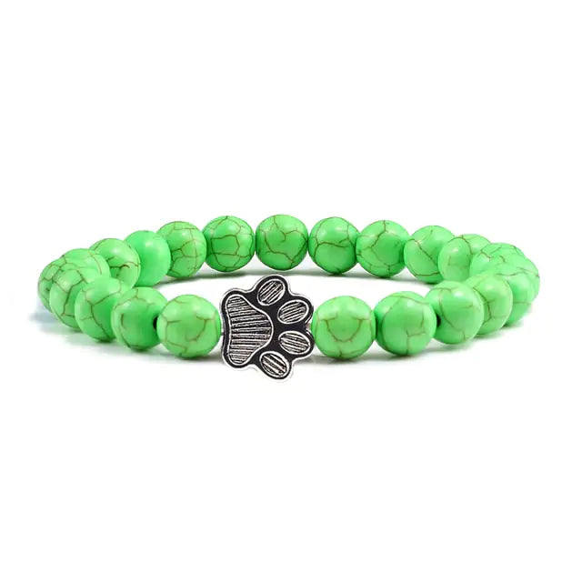 Stone Paw Print Charm Bracelet