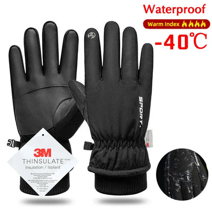 Men's Winter Fleece Waterproof Cycling Gloves