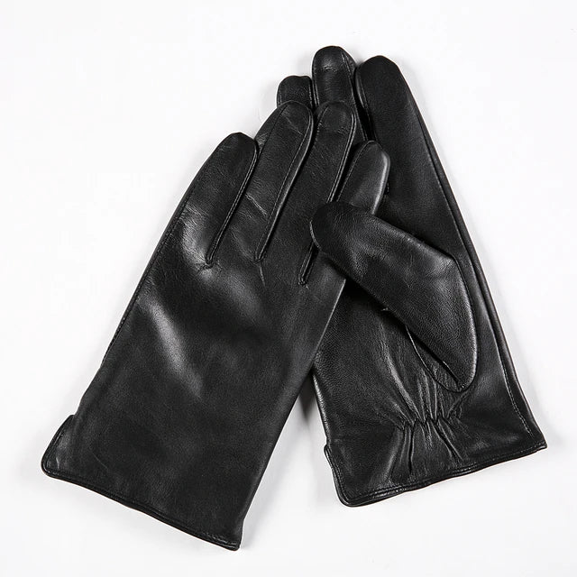 genuine leather winter gloves men