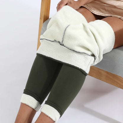Warm winter fleece pants for women