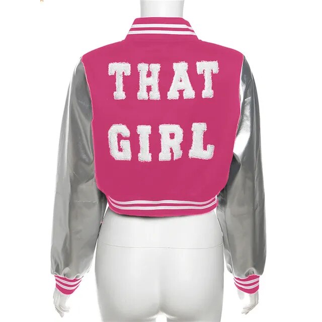 Embroidered Letter Women's Jacket Long Sleeve