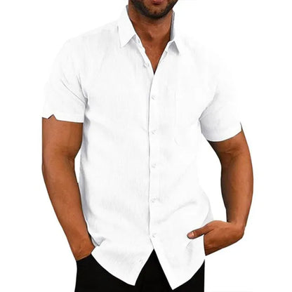 Men's Short-sleeved cotton and linen shirts