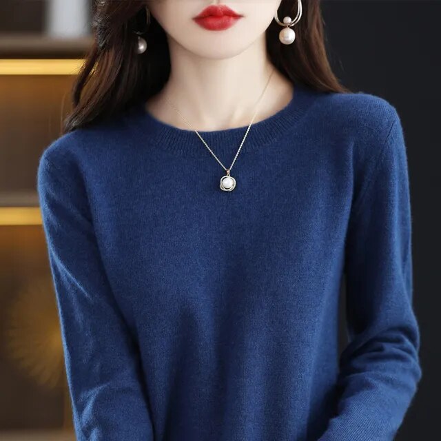 Pure wool and cashmere sweater for women