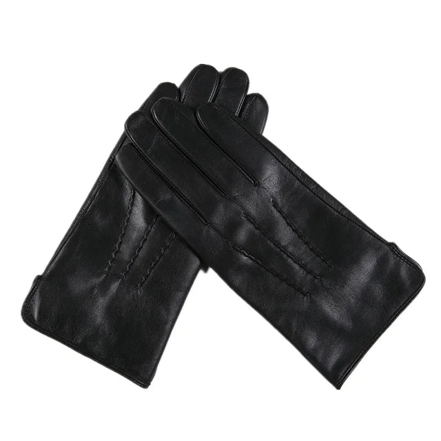 genuine leather winter gloves men