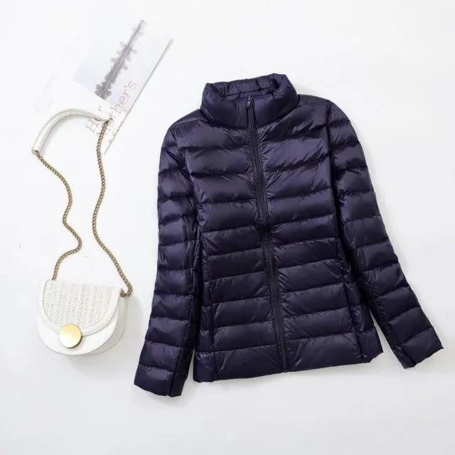Light and Thin Down Jacket With Stand-up Collar For Women