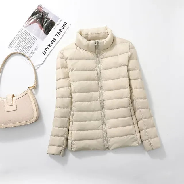 Light and Thin Down Jacket With Stand-up Collar For Women