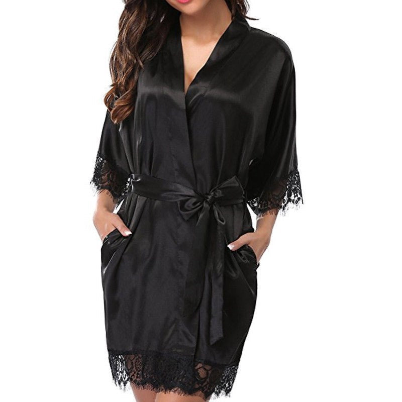 Sexy Kimono Style Silk Robe