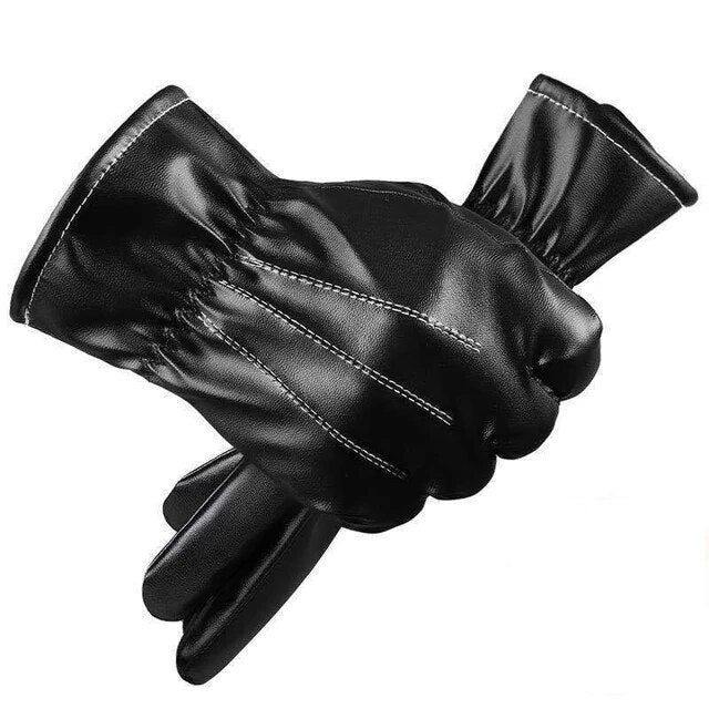 Men's winter leather gloves