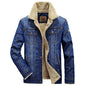 Winter Jackets Men Oversized Fleece Denim