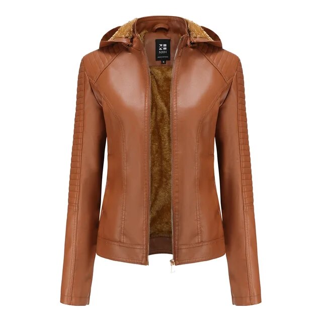 Warm Velvet Casual Leather Jacket