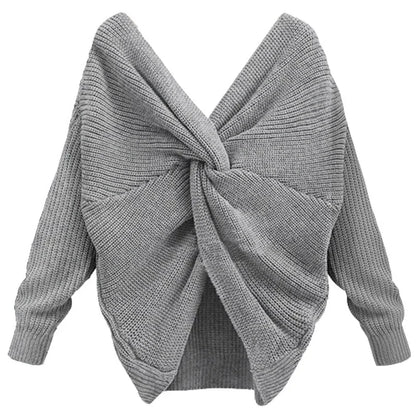 Korean Knitted V-Neck Plus Size Sweater