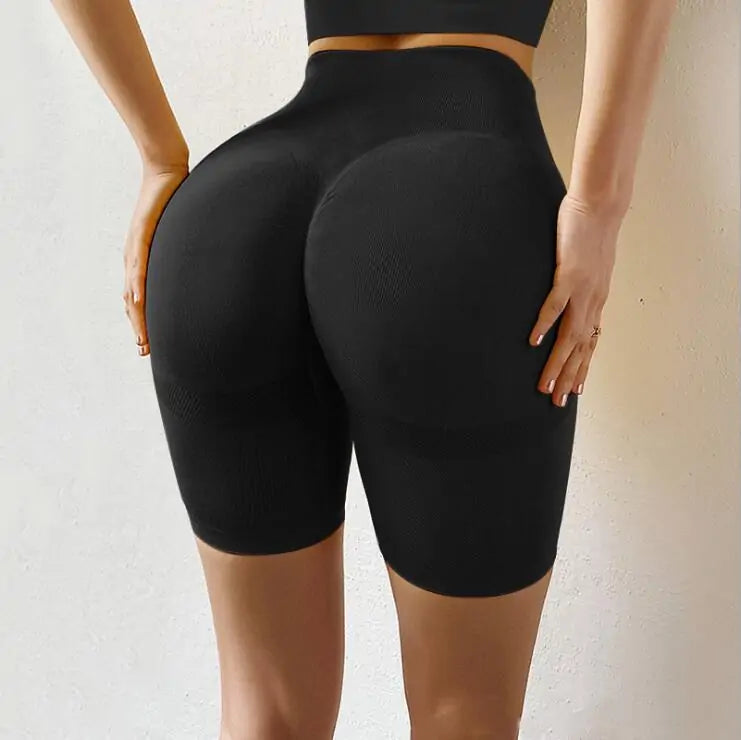 Women's Slim Fit High Waist Soft Nylon Yoga Sport Shorts