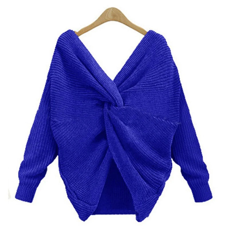 Korean Knitted V-Neck Plus Size Sweater