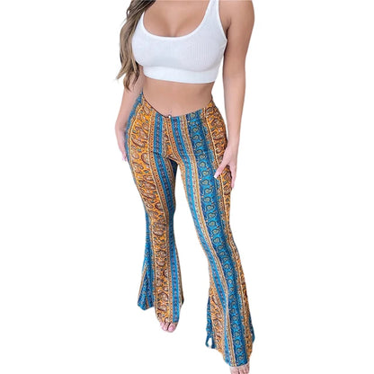 Women's  Flare Ethnic Print Pants