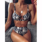 Leopard and Snake Print High Waist Bikini Set