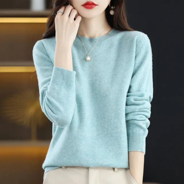 Pure wool and cashmere sweater for women