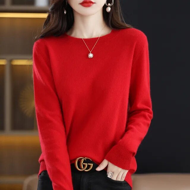 Pure wool and cashmere sweater for women