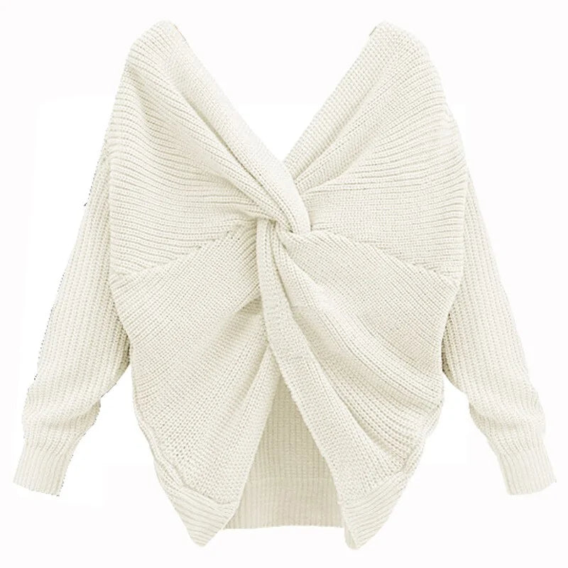 Korean Knitted V-Neck Plus Size Sweater