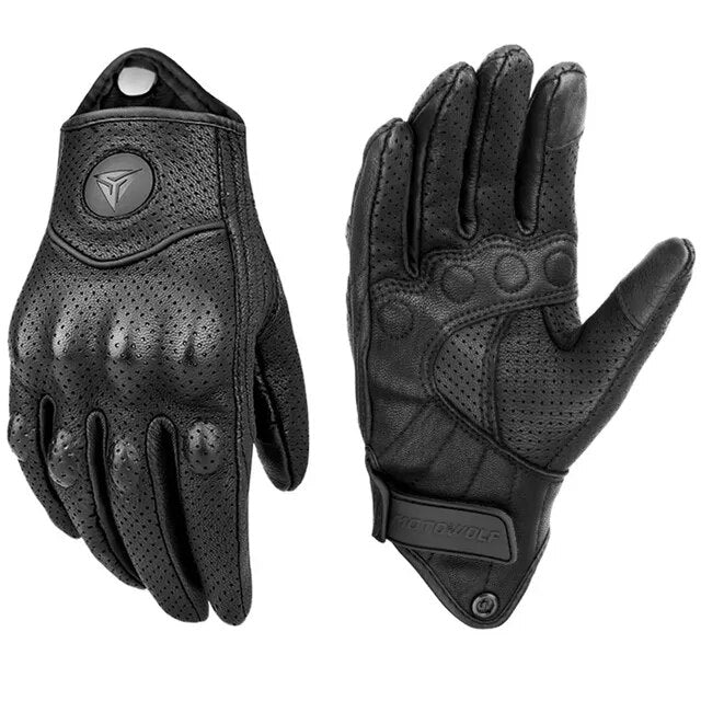 Unisex Leather Motorcycle Gloves for Winter
