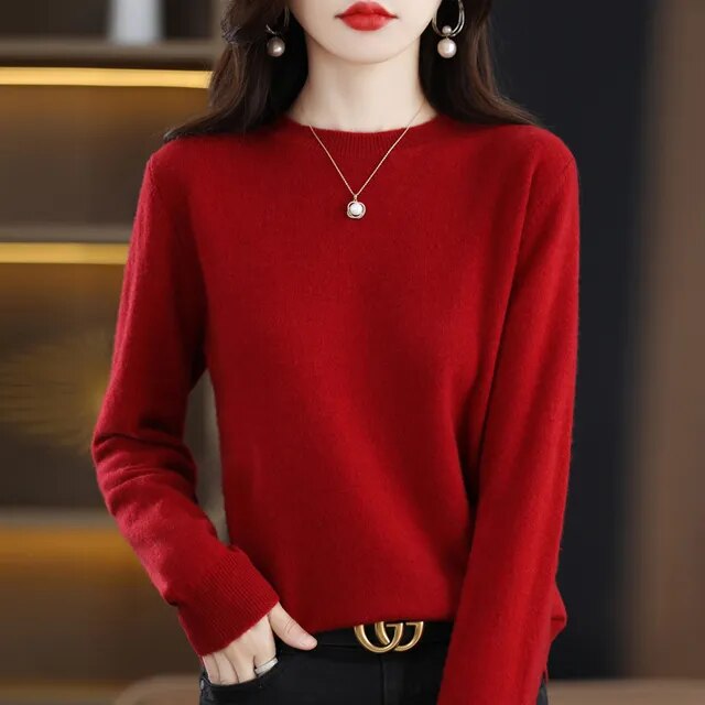 Pure wool and cashmere sweater for women