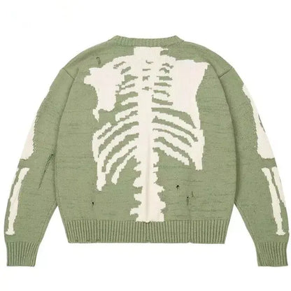 Men's Loose Skeleton Print Sweaters