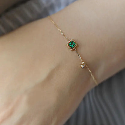 Emerald Crystal Chain Bracelet