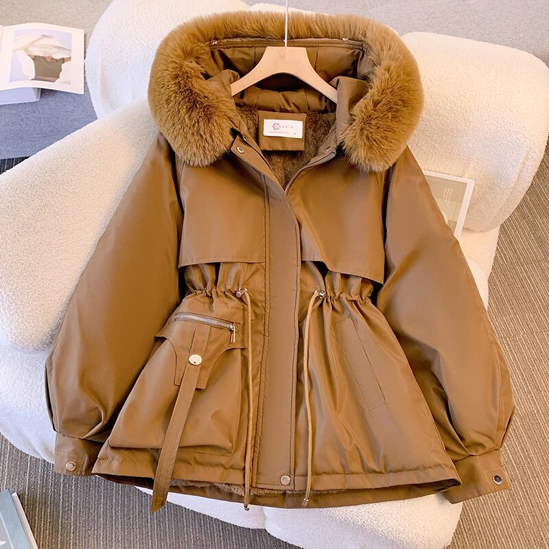 Women's Hooded Parka With Zipper