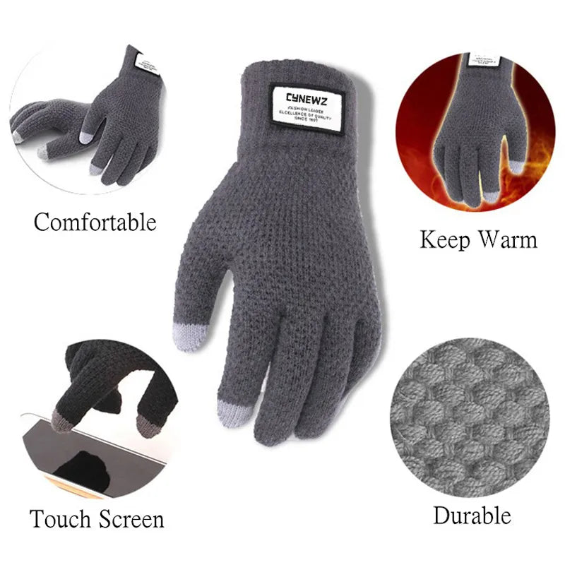Men's wool winter gloves