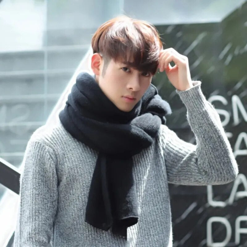knitted scarf for men fashion winter