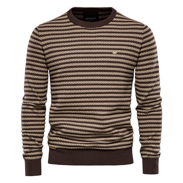 Spliced Cotton Men's Sweater