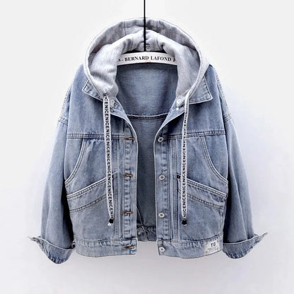 women's hooded denim jacket 