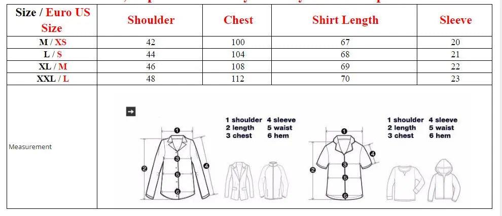 SIZE FOR SHIRT 