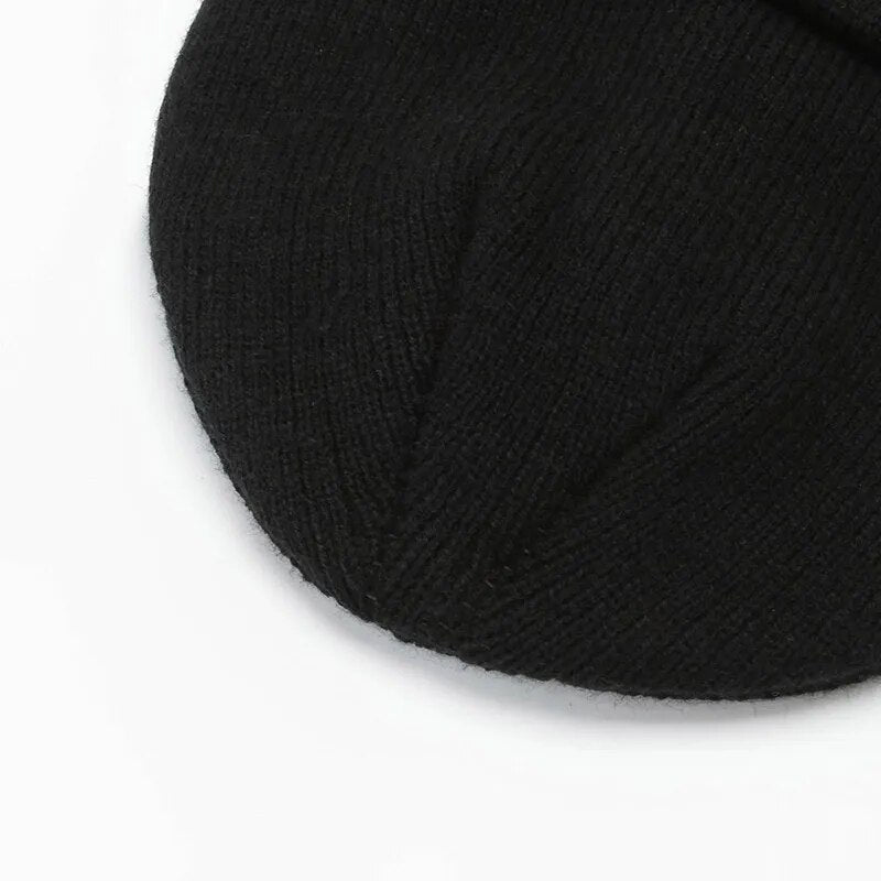 Fashionable velvet knitted hat for winter