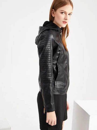 Warm Velvet Casual Leather Jacket