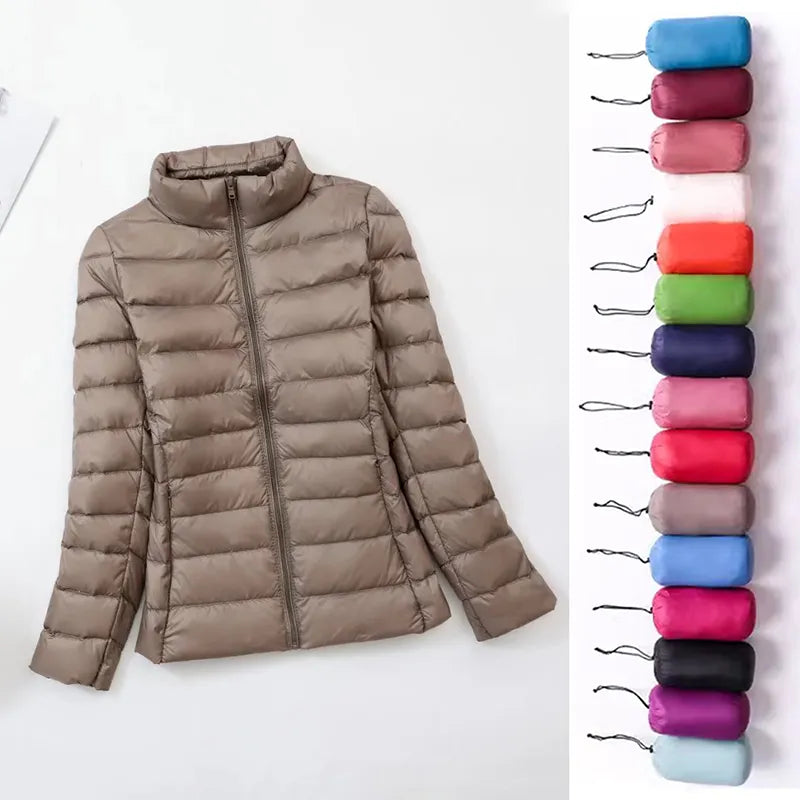Light and Thin Down Jacket With Stand-up Collar For Women