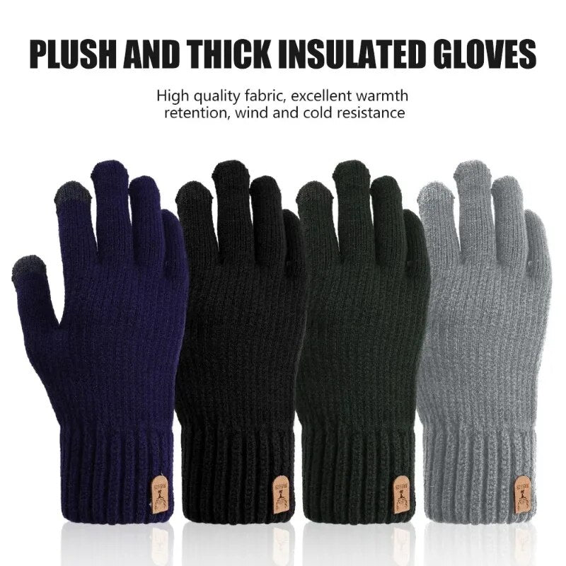 Unisex Thick Knitted Thermal Gloves