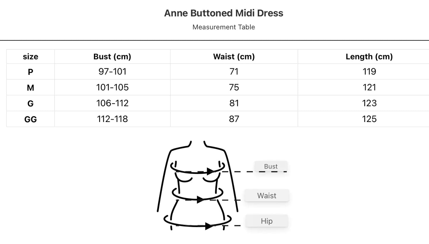 Midi Dress with Buttons Anne